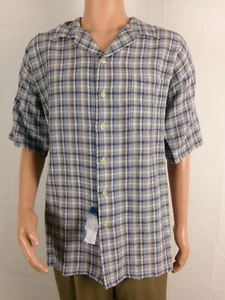 Club Room Short Sleeve Button Up Shirt   SIZE:XL   BLUE/PURPLE MULTICOLOR DESIGN - Picture 1 of 3