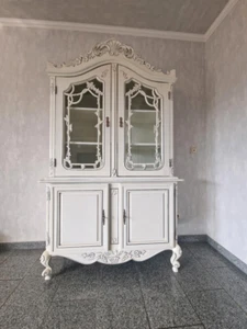 Vitrine Louis XV, Glasvitrine weiss, Vintage, Handarbeit..... - Bild 1 von 3