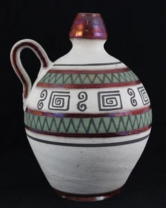 JARRA de Ceramica Popular Pintada a mano Alfar DE LA LUNA Estilo Tribal Reflejos - Picture 1 of 5