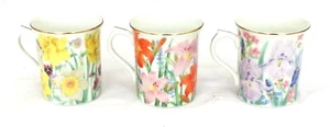 Tres tazas Lenox Suzanne Clee flor flor 3,1/2 pulgadas iris narciso día lirio - Imagen 1 de 5