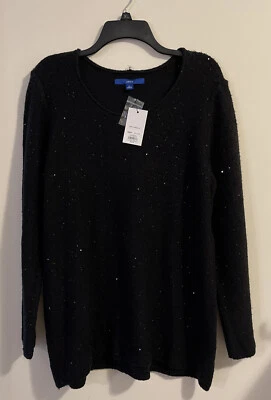 Suéter Pullover Apt 9 Mujer Mediano Negro Estilo Túnica Lentejuelas ¡NUEVO CON ETIQUETAS! A2143 Foto 1 de 4