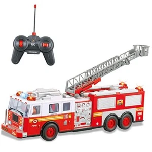 RC Fire Truck - Big Remote Control Toy Fire Truck - 14" Rescue Fire Engine - Picture 1 of 8