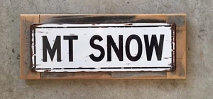 Mt Snow Mount Pisgah Vermont Ski Skifahren Vintage gerahmtes Stahlschild Wohndeko - Bild 1 von 3