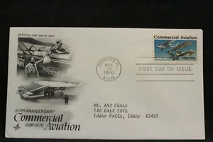 USPS FDC #1684 1976 13¢ Commercial Aviation ArtCraft Addressed ST790 - Picture 1 of 3