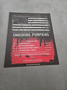TPEEP303 MAGAZINE ADVERT 12X9" SMASHING PUMPKINS - FEBRUARY 2008 TOUR DATES  - Picture 1 of 1