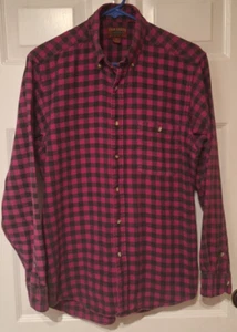 Vintage Mervyns High Sierra Fushia Plaid Flannel Button Down Men's Sz M Grunge - Picture 1 of 6