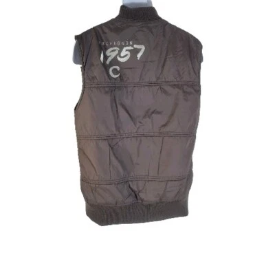 Chevignon Vest Mens Medium Large  Retro Vintage Quilted 80s 90s Brown Zip - Image 1 of 4