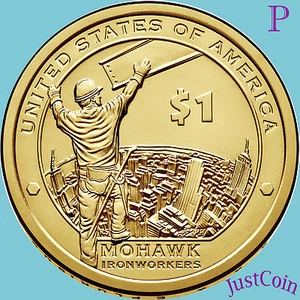 2015-P NATIVE AMERICAN SACAGAWEA DOLLAR FROM MINT UNC ROLLS MOHAWK IRONWORKERS - Picture 1 of 2