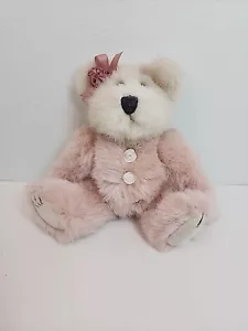 Vintage Boyd’s Bear rosa Teddybär verbunden 10 Zoll mit Blumen Stirnband - Bild 1 von 12