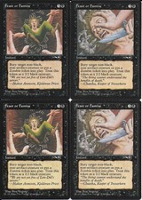 MTG: FEAST OR FAMINE dual art Alliances COMMON; played, Excellent condition x4