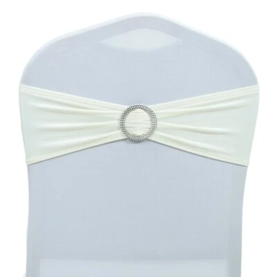 25/50/100/150/200 - Fajas de silla de spandex arcos elásticos elásticos elásticos con hebilla deslizante Foto 1 de 4