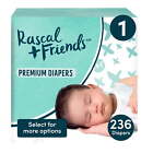 Premium Diapers Size 1, 236 Count (Select for More Options)