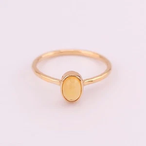 Anillo de zafiro montana ovalado oro amarillo de 14 K MJM Melissa Joy Manning talla 5,5 - Imagen 1 de 9
