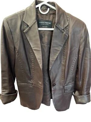 Chaqueta Blazer CASINI FIRENZE Jennifer Tattanelli XS Mujer’s Italia Cuero Marrón Foto 1 de 4