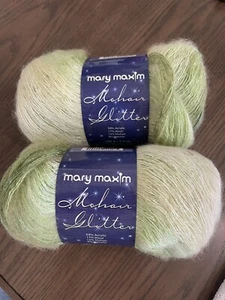 Lot Of 2 New - Mary Maxim Mohair Glitter Yarn Color 40 Misty Meadows 4373 - Picture 1 of 4