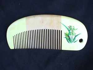 NATURAL WOOD COMB S/HAND PAINTED FLOWERS - CUTE! NEW!  - Bild 1 von 1