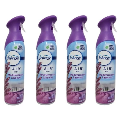 LOTE 4 Febreze Air Mediterranean Lavanda Ambientador Spray 8.8 OZ ea Foto 1 de 4