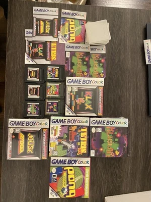 Vintage LOT of 6 Original Gameboy Color Games Nintendo Tetris Pong Klax Etc - Image 1 of 4