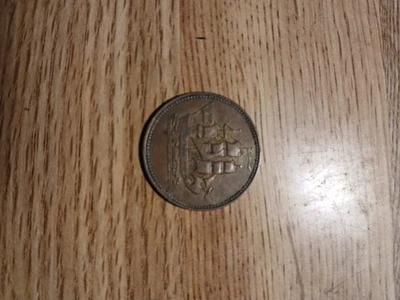 Moneda Barco Colonial Años 1700/1800. Medio centavo. ENVÍOS COLONIAS Y COMERCIO Foto 1 de 2
