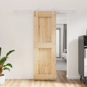 Sliding Door with Hardware Set Interior Barn Solid Wood Pine vidaXL - Picture 1 of 12