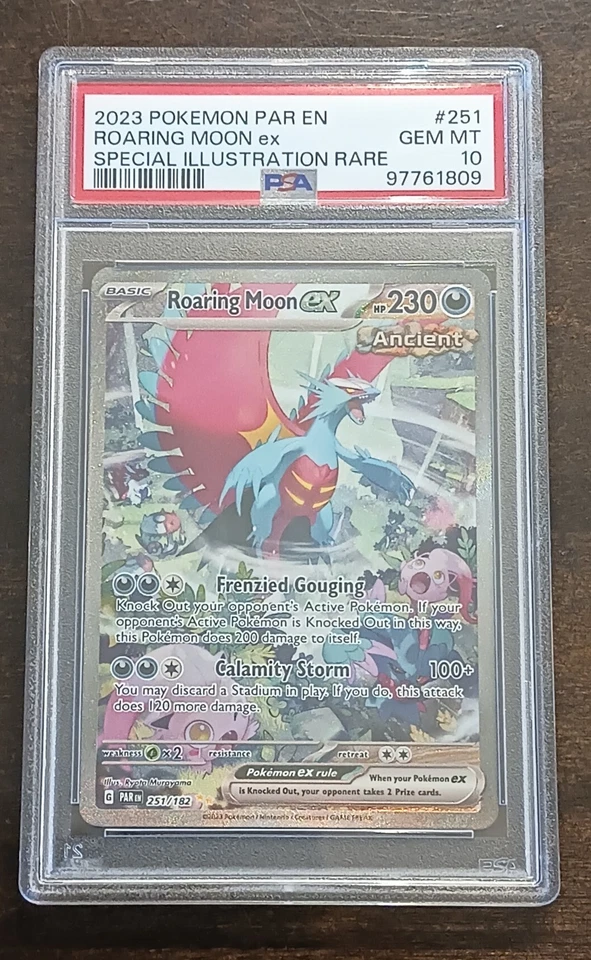 Roaring Moon Ex 251/182 PSA 10 Pokémon Paradox Rift Gem Mint - Image 1 of 2