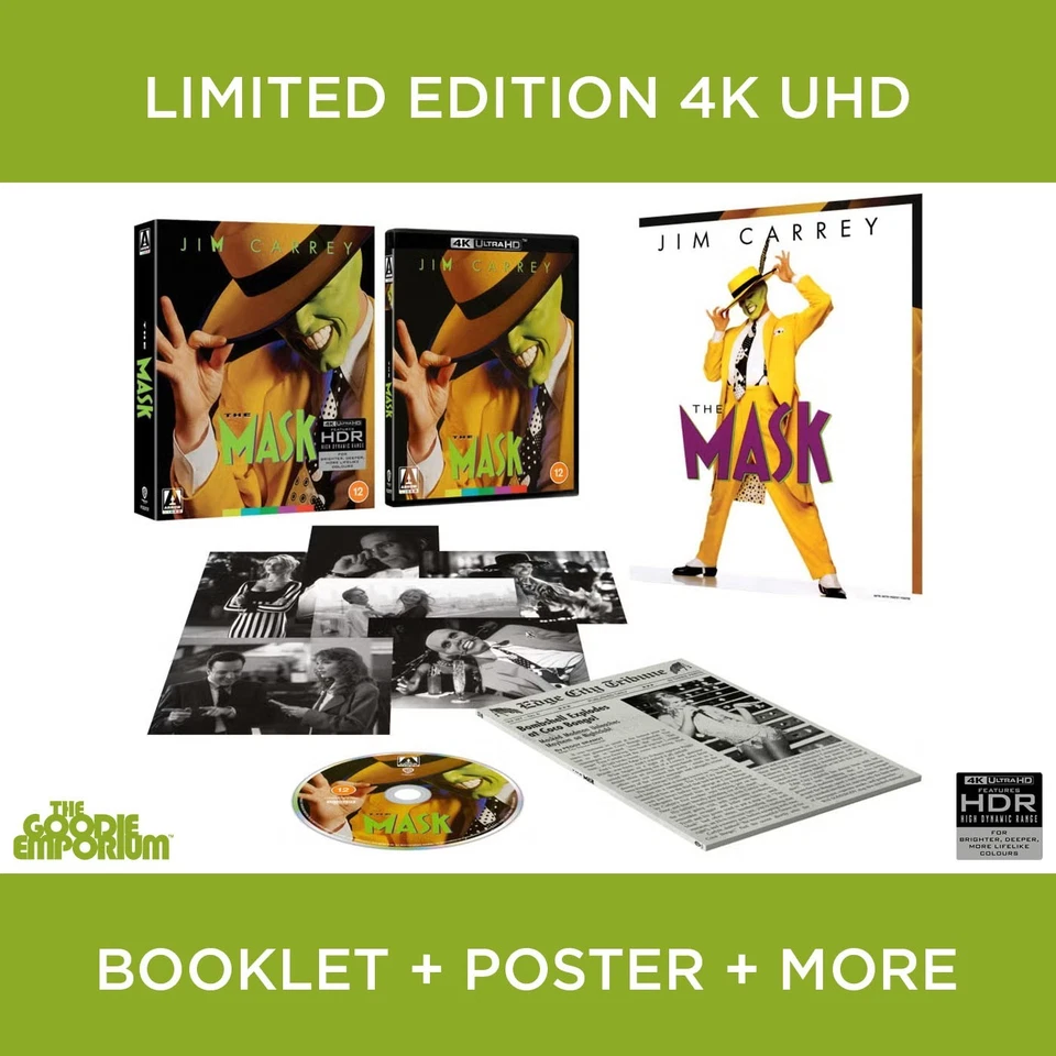 The Mask 4K Ultra HD 1994 Blu-ray Arrow Jim Carrey Cameron Diaz Poster - Image 1 of 4