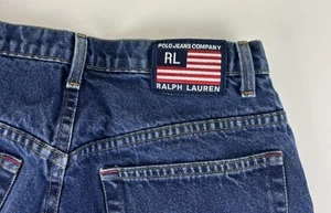 Ralph Lauren Polo Jeans Company American Flag Big Patch Straight leg Jeans 34x34 - Picture 1 of 12