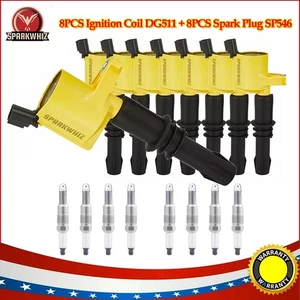 8 Ignition Coils DG511 + Spark Plug For 2005-2008 Ford F-150 Expedition 5.4L V8 - Picture 1 of 16