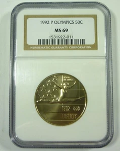 1992-P 50c OLYMPICS NGC MS69 Half Dollar - Picture 1 of 2