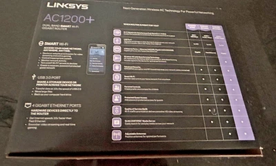 Linksys AC1200+ EA6350 Dual-Band Smart Wi-Fi Wireless Router Gigabit Ports - Image 1 of 4