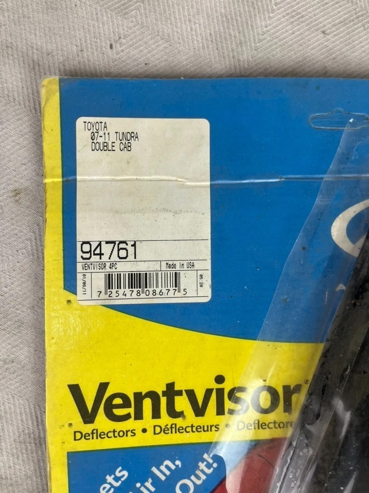 AVS Outside Mount Ventvisor 2007 - 2021 Toyota Tundra Double Cab- Smoke, 4 pc - Imagem 1 de 4