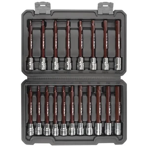 3/8-Inch Drive Extra Long Allen Hex Bit Socket Set 19PCS- Standard SAE & Metr... - Picture 1 of 7