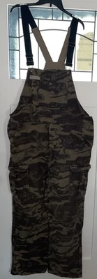 Columbia Gallatin Range Camo Hunting Bib Overalls Heavy Wool Blend Size Medium - Image 1 of 4