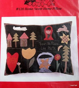 Patrice & Co applique primitive sampler pillow pattern Tulip heart Home - Picture 1 of 2