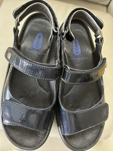 Women's Wolky Rio Navy Patent Sandals Size 36 - Picture 1 of 6