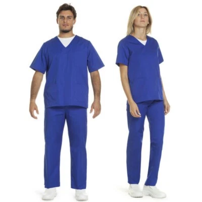 Completo Sanitario Donna Uomo Casacca Pantaloni Ospedale Infermiere Divisa OSS - Immagine 1 di 2