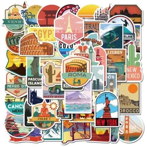 20 Random World Cities International Travel Stickers Tourist Decal Free Shipping - Picture 1 of 5