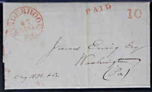 US Postal History - Stampless Cover 1850 Kinderhook NY to Washington Pa CR245 - Bild 1 von 4