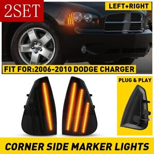 Full Smoked LED Corner Side Marker Light For 94-98 Chevy C/K 1500 2500 3500 2set