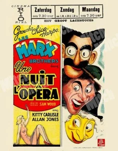 MARX BROTHERS 1945 R in Una NOTTE ALL'OPERA 11 X 14 CARTOLINA BELGA - Foto 1 di 1