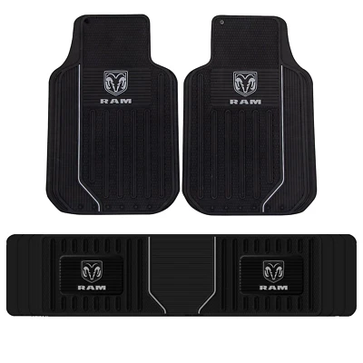 NEW 3PC DODGE RAM All Weather Heavy Duty Rubber Floor Mats Set Official Licensed - Image 1 of 2