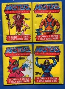 VINTAGE 4 Sealed Wax PACKS OF 1984 TOPPS MASTERS OF THE UNIVERSE Trading Cards - Bild 1 von 2
