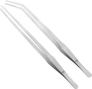 2PCS Pinzette Lunghe, 15 Pollici Strumenti Curvi Aquascaping, Acciaio Inox F - Foto 1 di 12