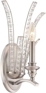 DESIGNERS FOUNTAIN 85701-SP WALL SCONCE SATIN PLATINUM GRAND PLAZA - Picture 1 of 4