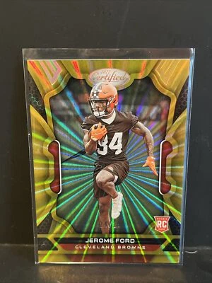 2022 Certified Jerome Ford /15 Gold FOTL Mirror Rookie RC Cleveland Browns - Image 1 of 2