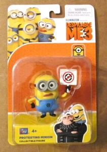 Despicable Me 3 PROTESTING MINION ~ Mini figura posable coleccionable ~ Nueva en paquete  - Imagen 1 de 1