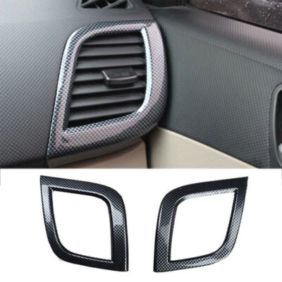 Tapicería de ventilación de salida de aire acondicionado de fibra de carbono para Hyundai Accent 2012-2017 Foto 1 de 4