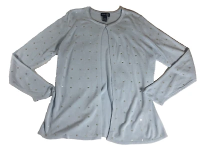 Cárdigan Venezia Jeans para mujer talla 14/16 azul lentejuelas botón único nuevo sin etiquetas Foto 1 de 4