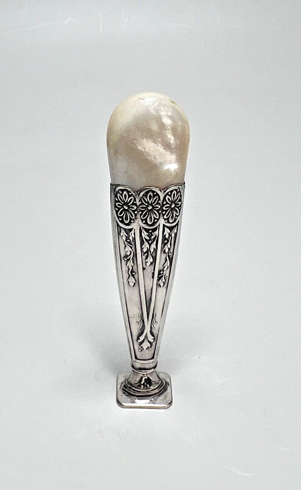 Sello monograma sello cera madreperla plata esterlina francesa antigua 19c. Foto 1 de 4