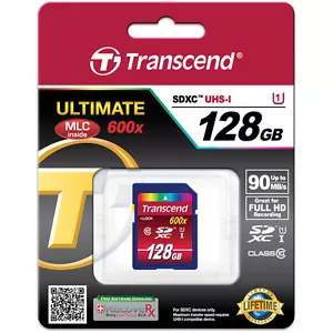Transcend 128GB SDXC Ultimate 90MB/s Class 10 UHS-1 Speicherkarte (TS128GSDXC10U1) - Bild 1 von 2